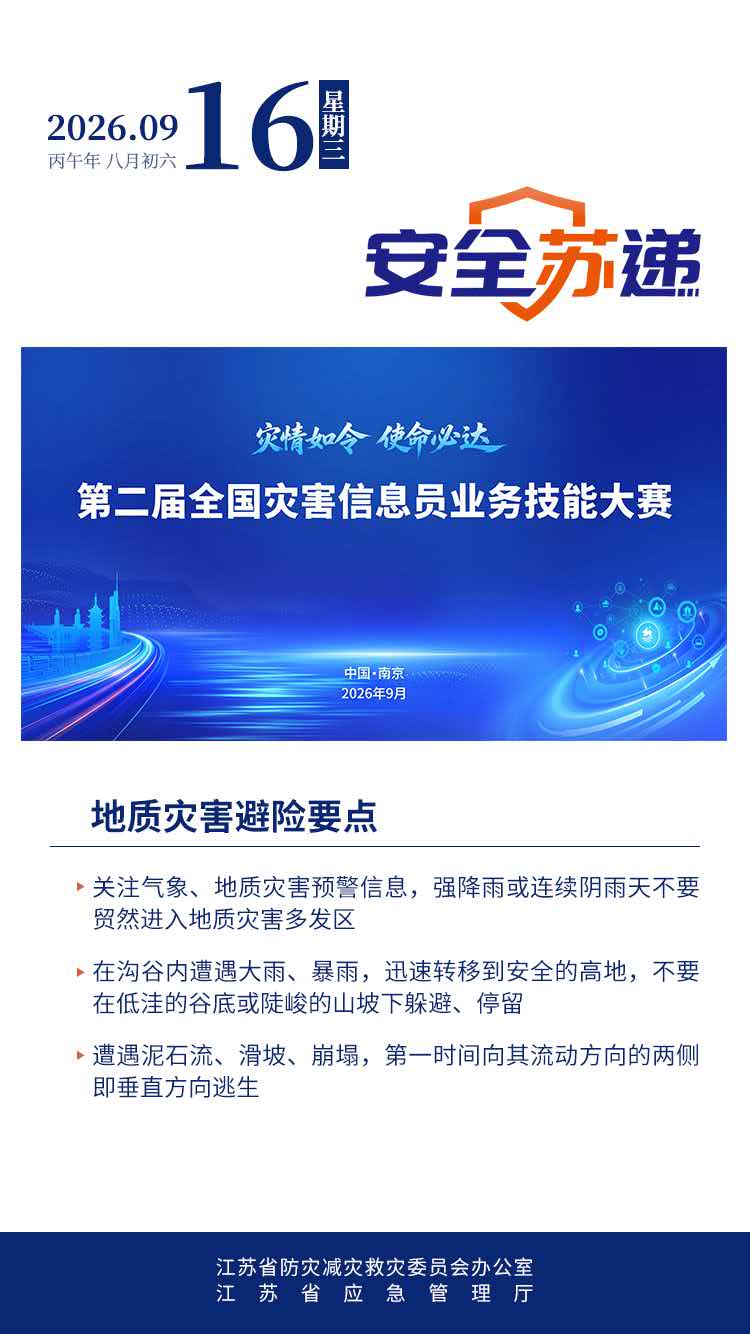 安全苏递 | 地质灾害避险要点